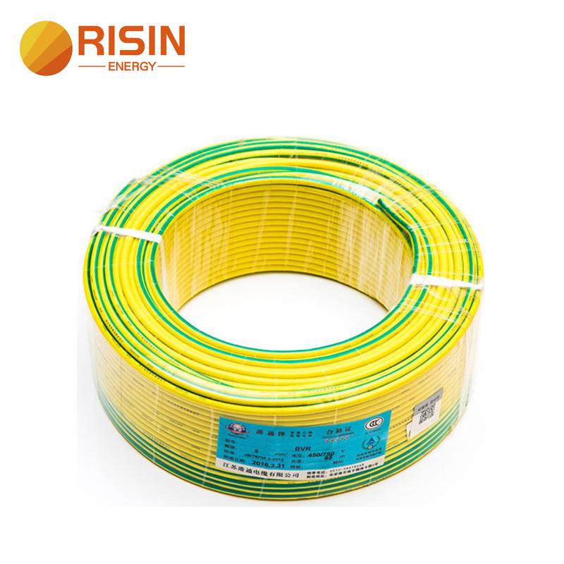 Yellow Green Wire 4mm 6mm Copper Solar Grounding Earth Cable