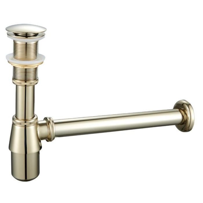 Brass Overflow Cover Basin Pop Up Drainer Siphon Sink Bottle Trap