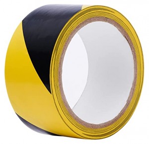 Bright Black + Yellow Caution/Safety Tape High Visibility Warning Adhesive Tape Outdoor