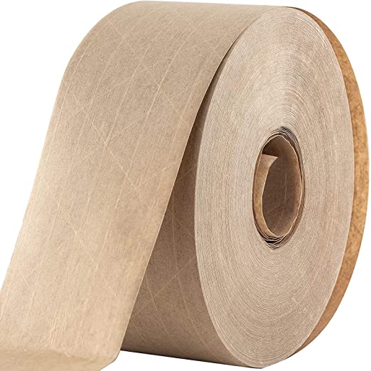 Wet Water Kraft Paper Tape Reinforced Gummed Water Activated Seal Packing  Tape