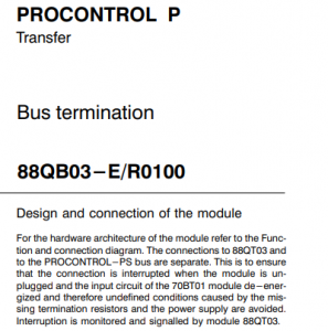 ABB 88QB03B-E GJR2393800R0100 Bus Termination