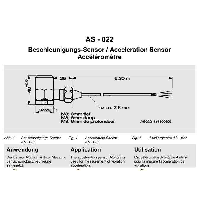 Best S3960 224-124-000-021 GALVANIC SEPARATION UNIT Companies –  B&K VIBRO AS-022 Acceleration Sensor – RuiMingSheng