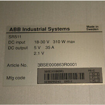 Best Abb 81aa03a-E Gjr2394100r1210 Companies –  ABB SR511 3BSE000863R1 Power Supply – RuiMingSheng
