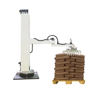 robotic column bag palletizer machine for stacking fertilizer bag