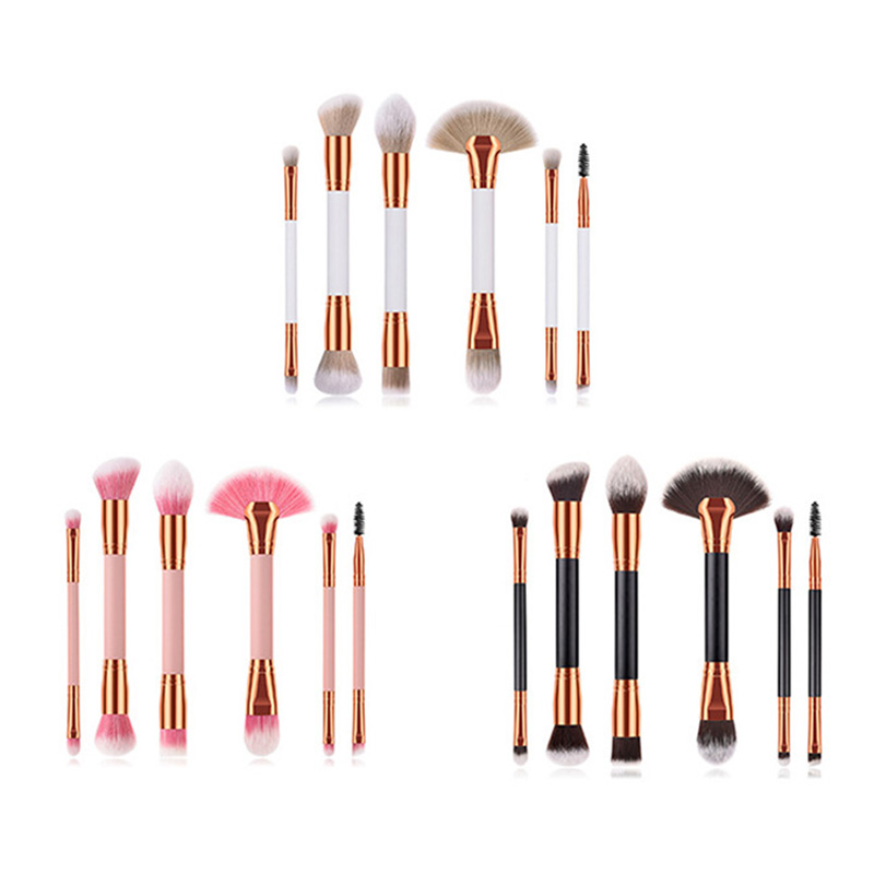 Silicone Mask Brush Supplier - 6 pcs Double Ended Makeup Brush Set Private Label Acceptable – Rochy