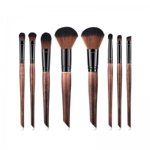 Natural Brown Wood Colour Makeup Brush Set