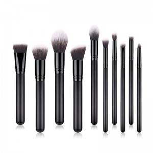 OEM 10pcs Black Ferrule High Quality Cosmetics Brush Set