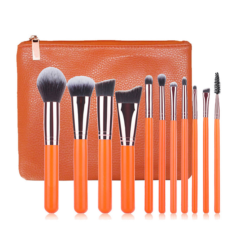 Customised Cosmetics Brush - OEM Orange Color Makeup Brush Set  – Rochy