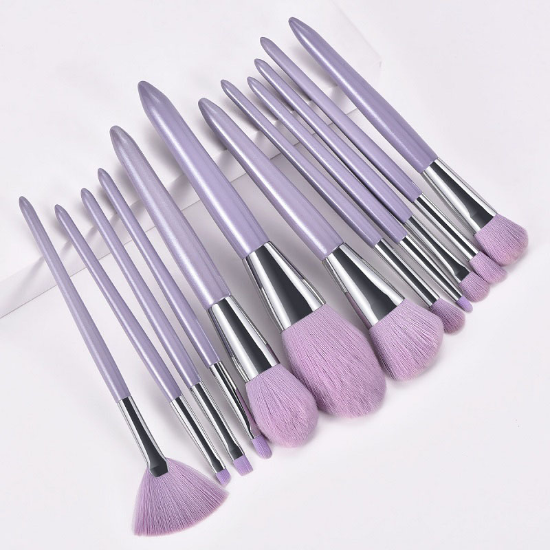 Beauty Brushes Wholesale - Private Label 12pcs Wood Handle Makeup Brush Set Purple Color – Rochy
