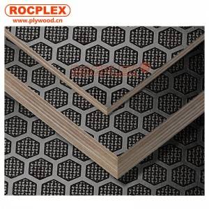 Factory making China Non Slip 18mm 12mm Hexagrip Mesh Plywood Board For Trailer Floor