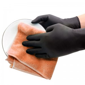 Disposable safety powder free protective medical Black Nitrile Gloves