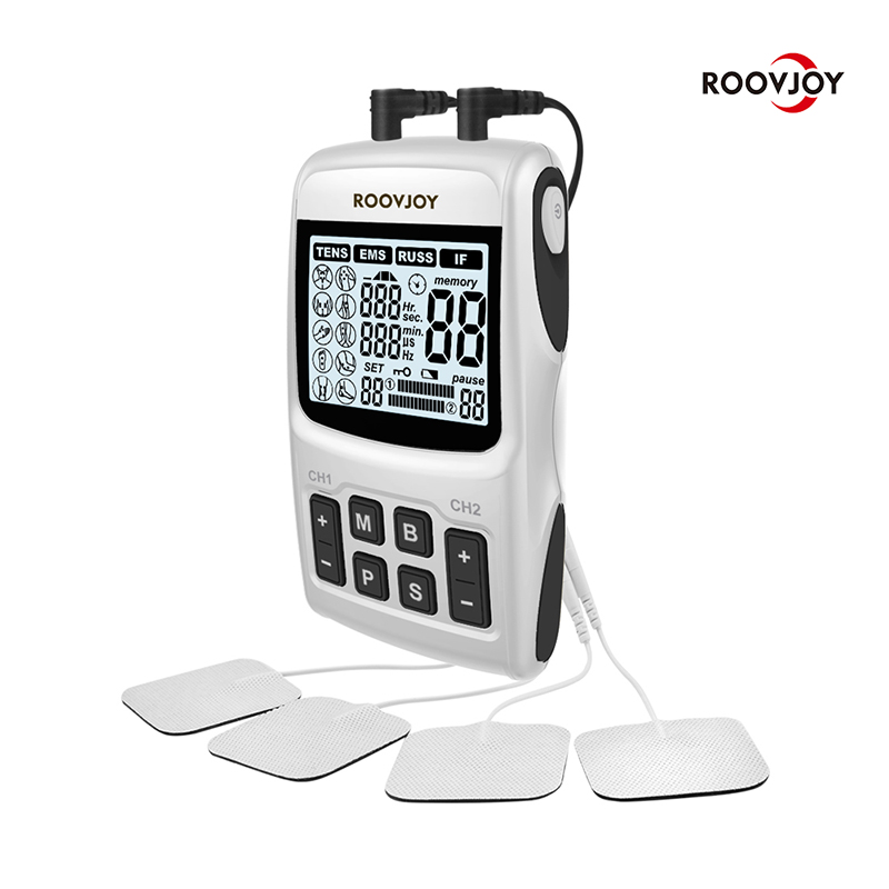 roovjoy Tens Unit EMS Muscle Stimulator Massager for Pain Relief Electrodes  Therapy Tens Machine