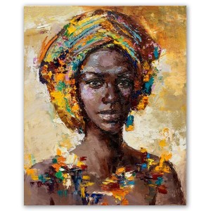 Modern beautiful lady figure art african women portrait oil painting on canvas RG293 Pop Art