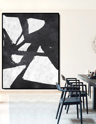 simple, modern, perfect, contemporary abstract modern white black art painting