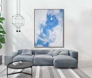 100% Handpainted Blue Modern Abstract Oil Painting RG20312 Modern Abstract