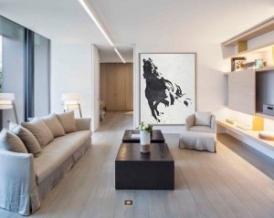 Extra abstract black and white horse oil painting on canvas RG2057 White&Black