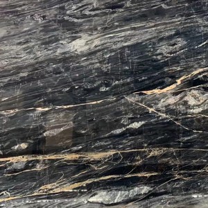 Cheapest Factory Bianco Sivec White Marble - Natural stone furniture black mystic river marble for table top – Rising Source