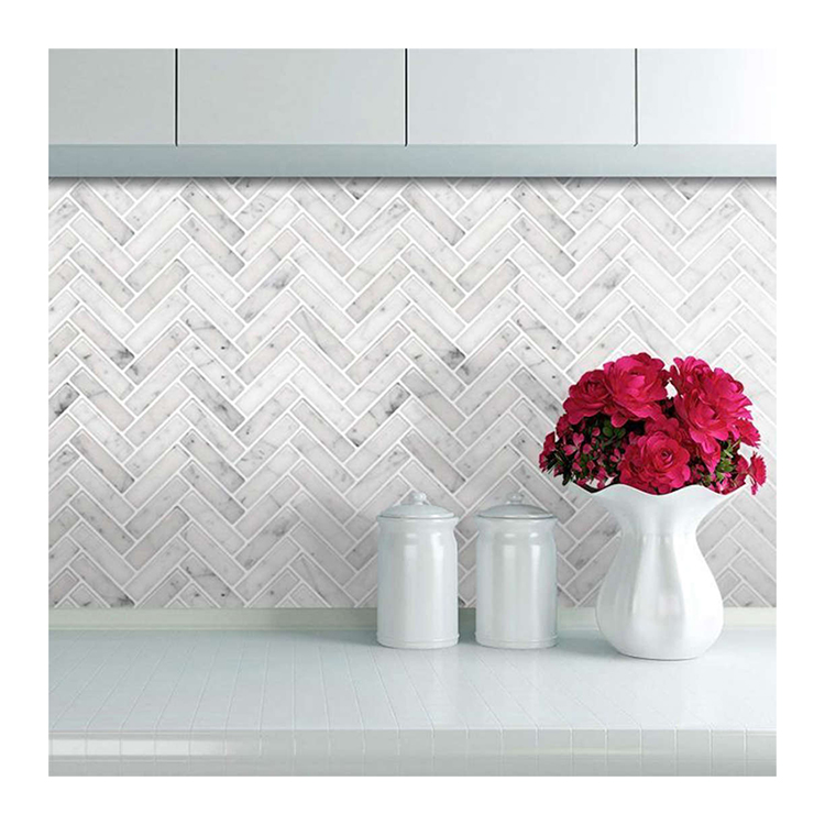 Herringbone marble mosaic tile for bathroom wall and floor kitchen backsplash