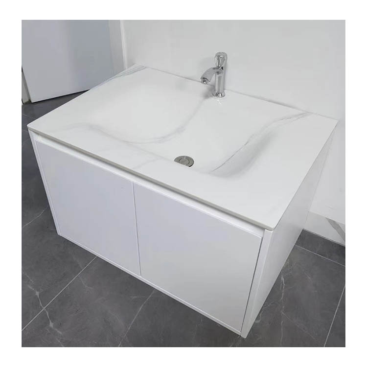 Bathroom Integrated White Sintered Stone 48 Inch Vanity Top with Single Sink