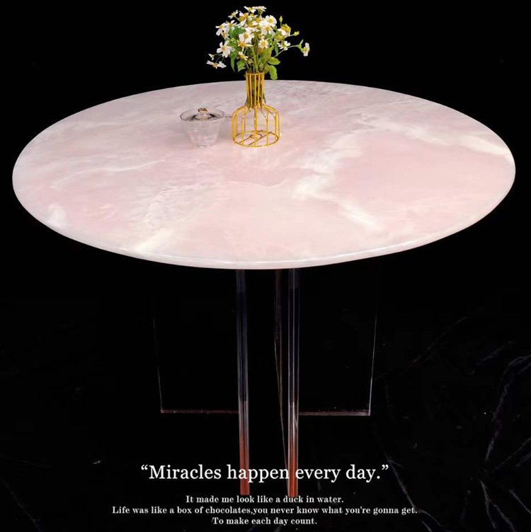 2i pink onyx table