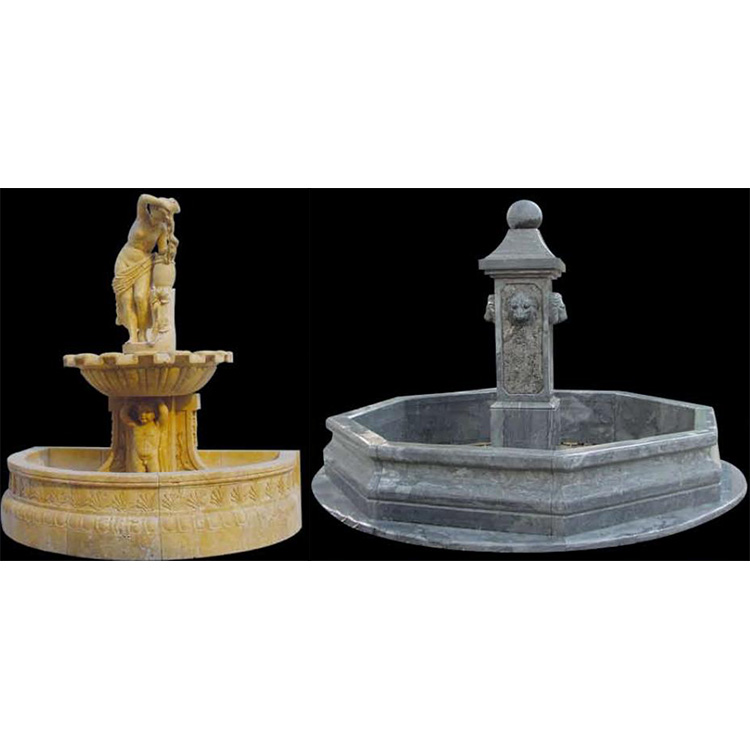 Home decor statue marble round waterfall water fountains for house