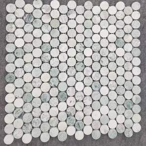 China Cheap price Stone mosaic – Kitchen backsplash marble penny round mosaic tile for wall – Rising Source