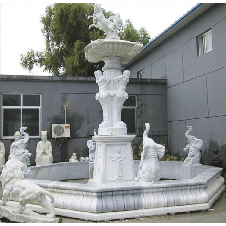 Large outdoor stone garden waterfall water fountain for home for patio