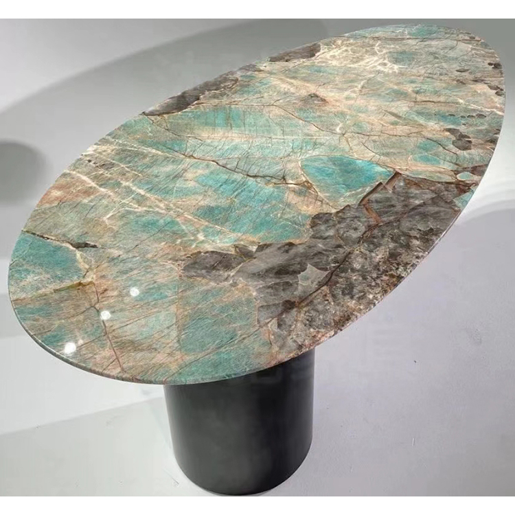 Custom rectangular square oval round natural dining marble table top