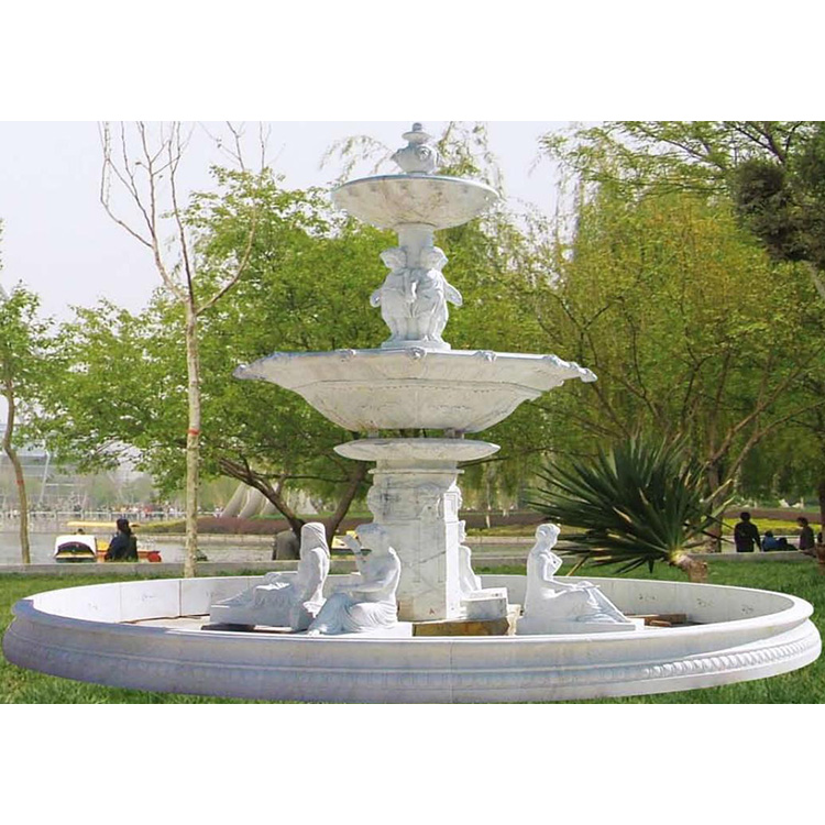 Large outdoor stone garden waterfall water fountain for home for patio