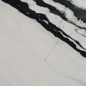 Factory Cheap Hot Angola Black Granite Price – Polished China panda white marble slab for kitchen waterfall island – Rising Source