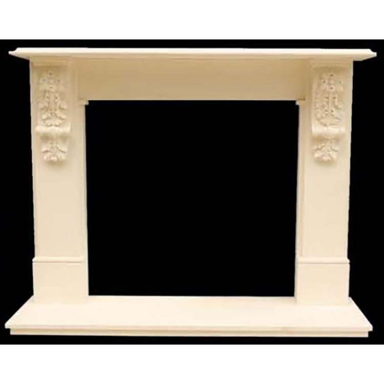 Classic natural stone mantel limestone fireplace hearth surround
