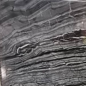 Newly Arrival White Gold Marble - Antique wood silver brown wave black zebra marble tiles for hall – Rising Source