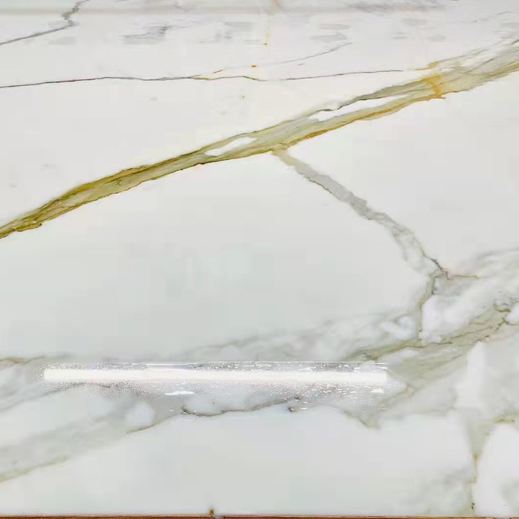 Hvit skjønnhet calacatta eller gull marmor for baderomsveggfliser