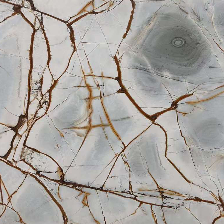 Ас үй үстелінің үстеліне арналған табиғи тастан жасалған көк рома иллюзия кварцит