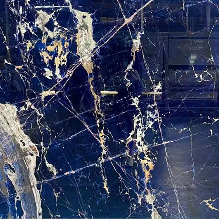 Brazila ornama marmora ŝtono sodalita blua granito por tablosupro