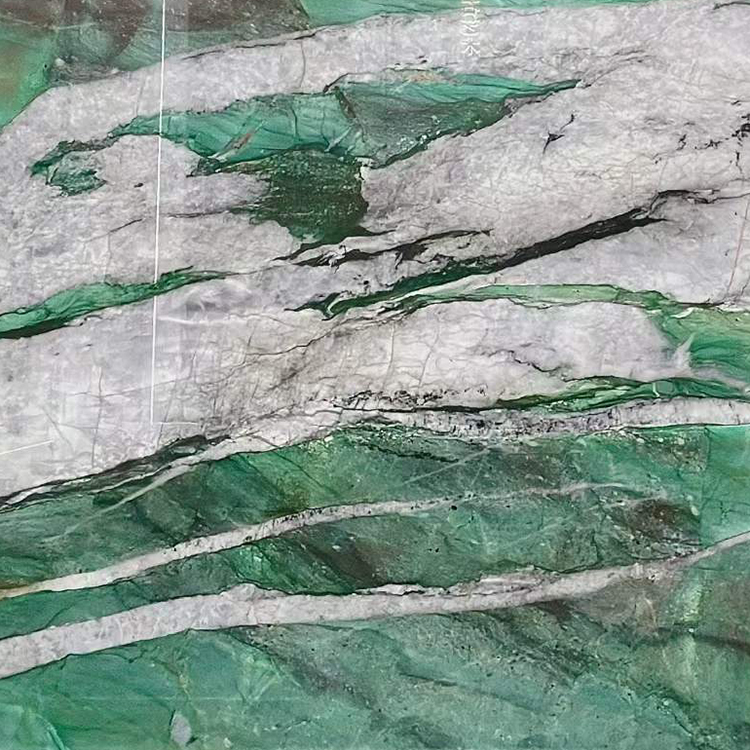 カウンタートップ用のエキゾチックなパタゴニアグリーンエメラルドクリスタッロティファニー珪岩スラブ