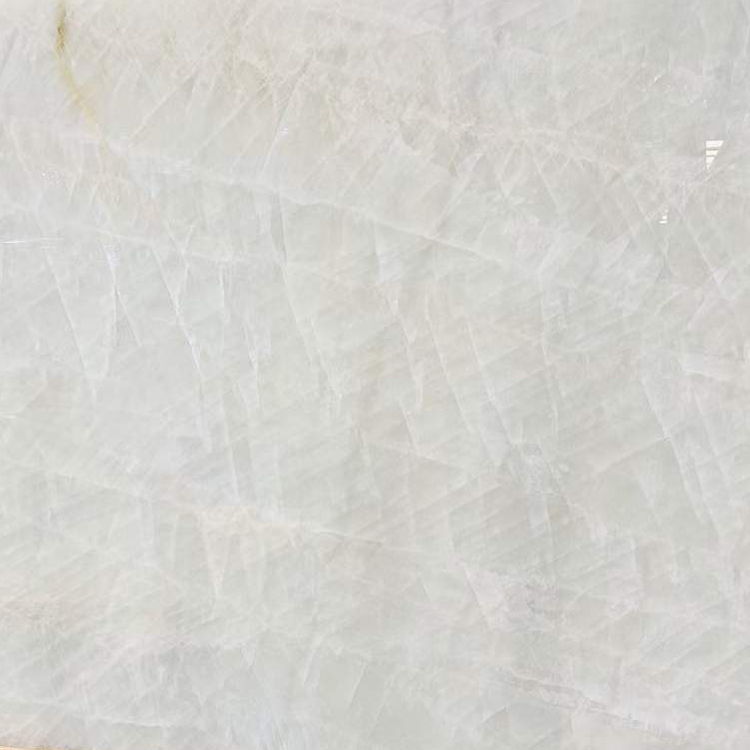 كوارتزيت كريستالي أبيض بإضاءة خلفية للكونترتوب وديكور الحائط