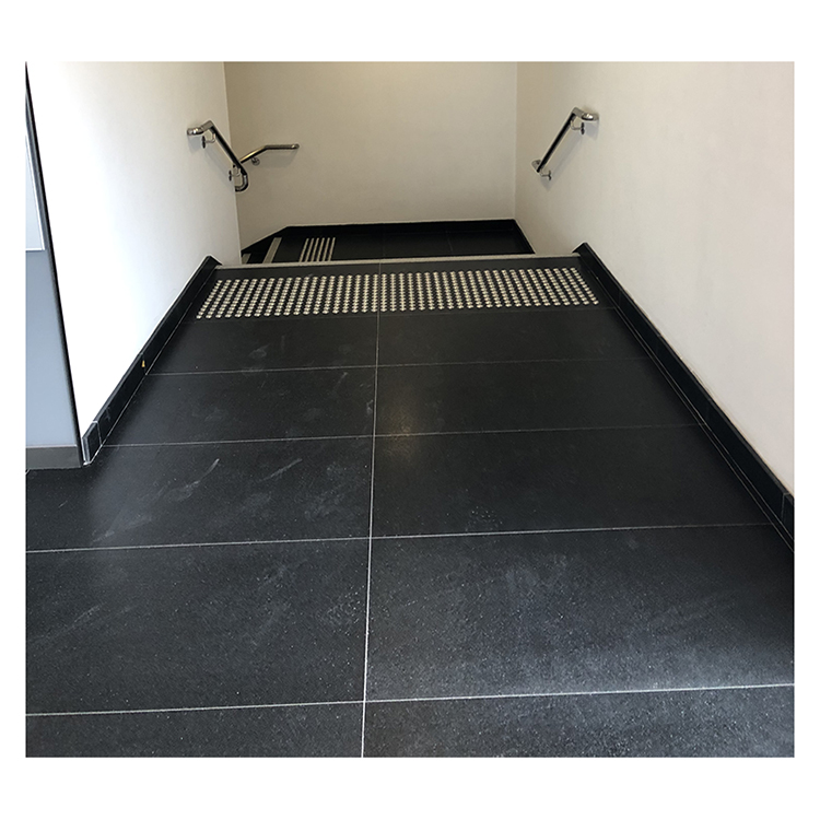 Leather finish absolute pure black granite for flooring and steps
