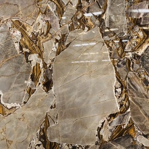 Reasonable price White Statuario Marble - Natural white gold fusion golden brown marble for countertop and wall – Rising Source