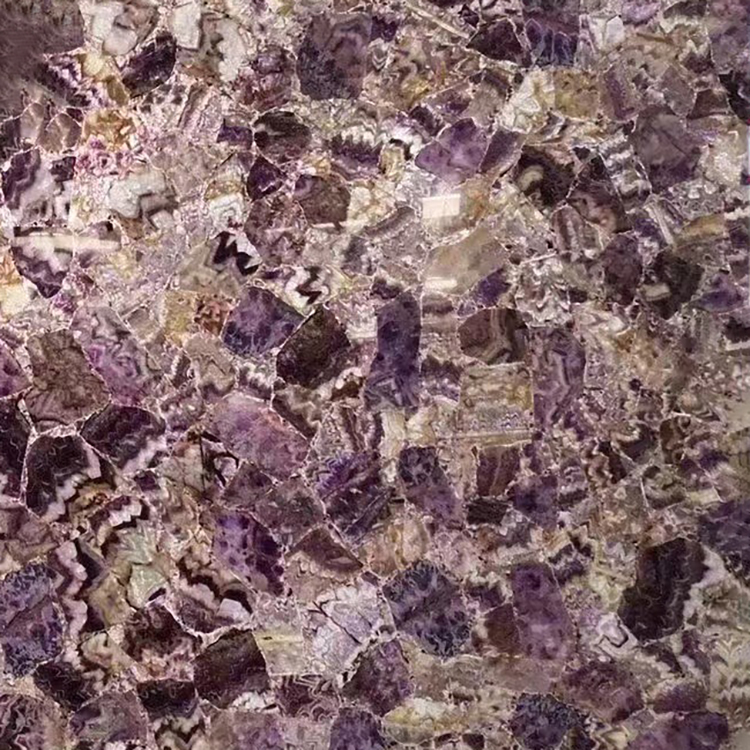 高級家の装飾の半貴重な大理石石紫色のアメジスト宝石スラブ