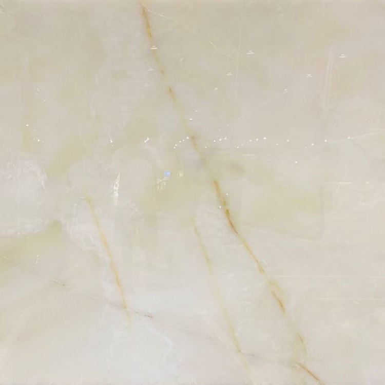 Good price translucent stone slab white onyx with gold veins