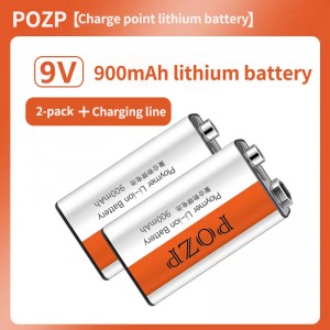900mah lithium oplaadbare batterij 9V fjouwerkante mikrofoan multimeter medysk ynstrumint USB oplaadbare lithium batterij
