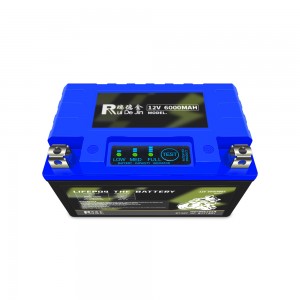 RDJ12V નવીનતમ લિથિયમ આયર્ન ફોસ્ફેટ મોટરસાઇકલ સ્ટાર્ટર બેટરી, ડીપ સાઇકલ LFP બેટરી