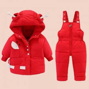 Children’s hooded jumpsuit padded duck down and down suit