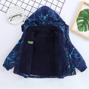 Boys and girls lightning print winter thick duck down jacket