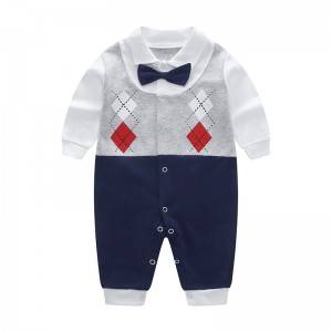Male baby one-piece cotton long-sleeved baby romper