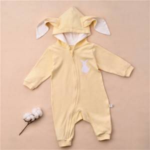Spring and Autumn Newborn Baby Long Sleeve Hooded Outing Clothes