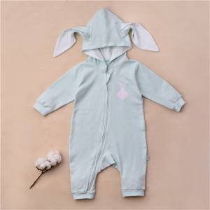 Spring and Autumn Newborn Baby Long Sleeve Hooded Outing Clothes