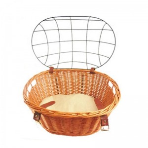 Leading Manufacturer for China Handmade Wicker Bike Pet Basket Set with Iron Cover