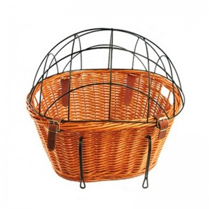 Leading Manufacturer for China Handmade Wicker Bike Pet Basket Set with Iron Cover
